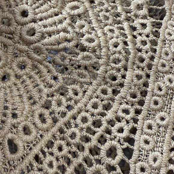 Free People All Things Sweet women's Crochet Button Down Shirt M Boho Oversized - Picture 13 of 13